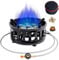 Réchaud à gaz 19800 W avec allumage piézoélectrique, réchaud à gaz de camping pour toutes les cartouches à vis, brûleurs à gaz, raccords, support, réchaud à gaz coupe-vent pour l'extérieur