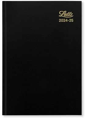 Letts of London Schülerkalender 2024/2025, A5, Wochenansicht, Schwarz