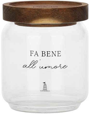 La Porcellana Bianca - Barattolo contenitore zucchero in vetro borosilicato, capacità 400 ml, collezione I Garbati