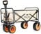 FALKO GO Elektrischer Bollerwagen faltbar, breite Reifen auf Allen Untergründen, Handwagen mit Motor, Gartenwagen Strandwagen für Ausflug Camping, zusammenklappbar