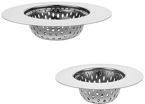 2 Stück Abflusssieb, Waschbecken Sieb Edelstahl Spülbeckensieb Badezimmer-Waschbeckensieb für Spülbecken und Haarfänger, schnell ablaufend