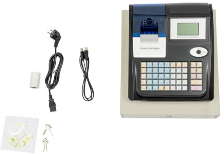 Elektronische Kasse Rostfreier Stahl Registrierkasse Supermarkt Einzelhandel Kassensystem Mit AbschließBarer Schublade SchlüSsel Pos Digital Led Anzeige FüR Restaurant Kartenzahlung SupermäRkte Usw