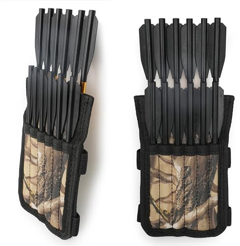 wolfman Bogenschießen Köcher Armbrust Bolzenhalter Köcher Mini Armbrust Pfeile Köcher Armschutz Pfeilhalter für Mini Armbrust (Kann 12 Pfeile aufnehmen, Tarnfarbe)