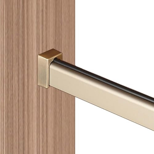 Robuster Champagner-Kleiderschrank-Organizer mit 130 cm Kleiderstange und einfachen Halterungen