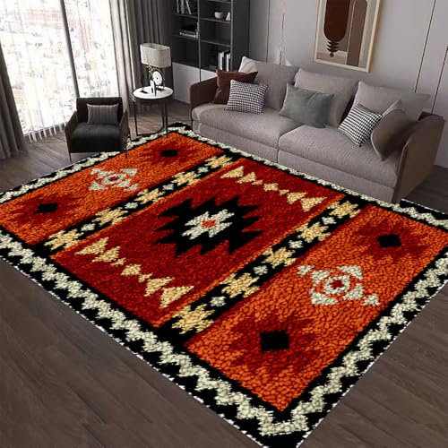 SZKBEUO 69 x 102 cm Kit de Alfombras con Gancho Pestillo Kit para Hacer Tapices Kit de Tejer con Gancho cojín de sofá Alfombra Kit Ganchos Alfombras para Adultos y Principiantes Cruz Hilo Costura