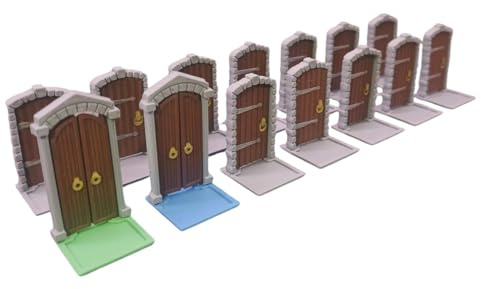 Set mit 14 Türen für Zombicide Brettspiele – kompatibles Zubehör, modulare Halterungen – Türen zum Öffnen