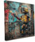 Banksy Motive - Wandbild auf Leinwand – Keilrahmen bedruckt - matter Kunstdruck – Graffiti – Street Art – 2cm Holzrahmen - Robokunst, Quadratisch (100x100 cm)