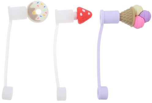 Cabilock Lot De 4 Anti-poussière En Paille À Motifs De Dessins Animés Mignons Pour Pailles À Boire
