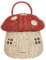 Hemore Pilzkorb, 22 cm/8,7 Zoll Rattan gewebtes Pilzhauslagerkorb mit Griffdeckel, Kleiner Rattankorb, Wandregal -Organizer für Heimdekorationsfotografie -Requisiten