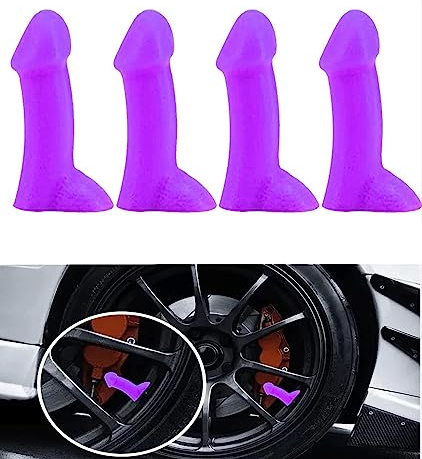 4 Pcs Prank Tire Valve Stem Cap Airtight Dust Proof Cover Universal for Car SUV Bike Trucks and Motorcycles Car Wheel Tire Exterior Accessoriy Set H1