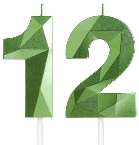 Yiran grüne 12-Kerzen für Geburtstag, Kuchen und Party