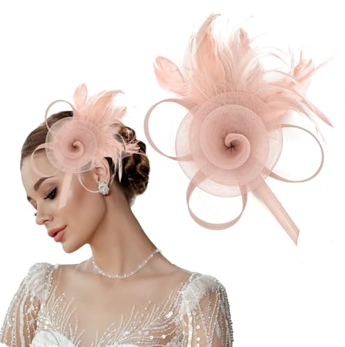 ELNX Kopfschmuck aus Federnetz für Hochzeiten, Abschlussbälle, Cocktailpartys und Rennveranstaltungen
