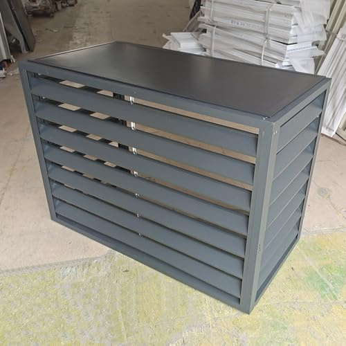 Abdeckung Klimaanlage Außengerät, Klimaanlagen Zaun, Aluminium Blumenständer, Schutzgehäuse Aus Wärmepumpe, Zum Verstecken Und Schutz Ihrer Klimaanlage(Gray,100x50x70cm)