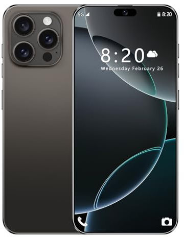 COTSRGT I16 Pro Max Unlocked Mobile Phones, 16GB RAM 1TB ROM, 72MP 108MP AI Camera, 8000mAh, Dual SIM Smartphone, 5G Android 14 Smart Phone, WiFi/GPS, Fingerprint/Face ID,Black-7.3 Inch