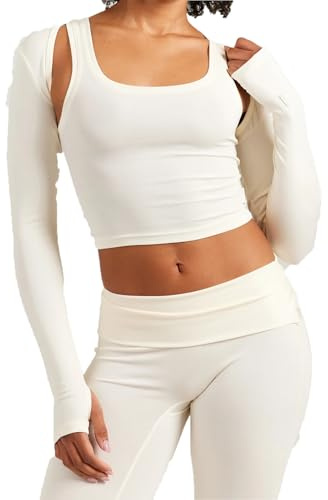 RUINIXCW Women's Long Sleeve Open Front Shrug Tops Casual Stretchy Bolero Workout Slim Shirts Going Out Sport Crop Cardigans