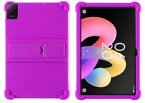 Funda para tablet TCL Tab 10L Gen4 de 10.1 pulgadas 8483A, apta para niños, a prueba de golpes, de silicona, suave, a prueba de golpes, con soporte ajustable de PC, color morado