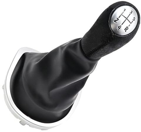 YananAC 5-Gang-Schaltknauf für Renault Clio III, Kangoo II, Twingo II, Espace IV mit Schaltmanschette für 8200379961 8200393246 Clio III Schaltknauf Sandero