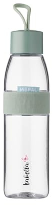 Mepal Trinkflasche Ellipse personalisiert, Wasserflasche Kinder mit Name Schmetterling bedruckt, Auslaufsichere Sportflasche Schule & Sport, Kohlensäure geeignet (mint) Large (700ml)