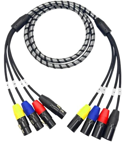 ZBIianxer Cavo audio multicore a 4 poli con custodia intrecciata per audio live e registrazioni in studio