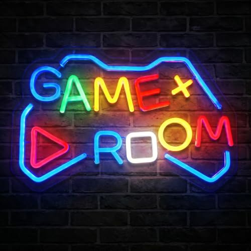 Game Room Neon Schild, Game Room Neonlicht Schild, Neon Schild Gaming | Acryl LED Gaming Room Neon Schild für Wand, Spiel Neonlichter Schilder Geschenk für Gamer Jungen Männer Teenager