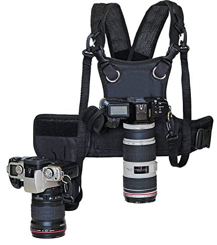 Nicama NC-VEST Kameragurt Für 2 Kamera, Doppel Kamera Tragegurt Weste Dual Tragend Fotograf Schultergurt Fotoweste Für Canon Nikon Sony Olympus Fuji Pentax HiKing Klettern Hochzeit Reisen