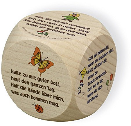 Uljö Kleiner Gebetswürfel 5cm (Mutmachgebete) - Multicolored - Buchenholz - Manuell