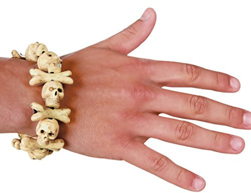 Halloween Schmuck Totenschädel Totenkopf Knochen Armband Totenköpfe Armschmuck Voodoo Skelett Armreif Piratenschmuck Totenkopf Knochen Armband