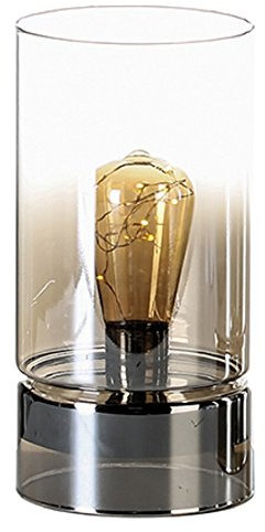 Casablanca - Dekoleuchte - Edison - Glas - klar/Silber - 10 LEDs - 2xAAA Batterien - Nicht im Lieferumfang enthalten! - 1 Stück Dekoleuchte