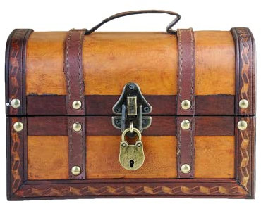 Brynnberg Schatztruhe „William 22x14x14cm“ – Große Schatzkiste mit Griff, Hellbraun Mit Deckel, Schloss Und Schlüssel, Piratenkiste Verschließbar, Aufbewahrungsbox