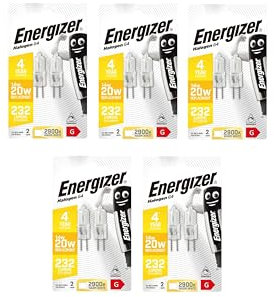 Energizer G4 Halogen Capsule Bulb 12v 16w (20w) Dimmable Pack of 10