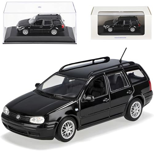 Minichamps Volkwagen Golf IV Variant Kombi Schwarz 1997-2004 1/43 Modell Auto mit individiuellem Wunschkennzeichen