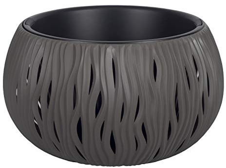 Prosperplast Bowl Sandy Plastik mit Tank in grauem Stein, 21,8 (groß) x 37 (Breite) x 37 (tief) cms