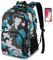 YAMTION Zaino Porta pc con Porta di Ricarica USB,Zaino Scuola Scomparto per Laptop da 15,6 pollici (15.6 pollice, GJB6-camouflage blue)