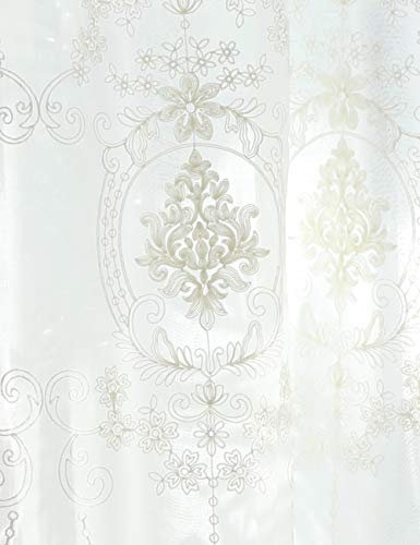 Lactraum Vorhänge Wohnzimmer Weiß Transparent Bestickt Vintage Klassische Voile Normal mit Universalband 145 x 245 cm