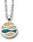 DUR Kette mit Anhänger Strandwellen Steinsand blau, 925er Silber & Strandsand, K2516