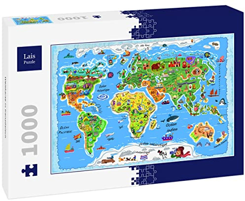 Lais Puzzle Weltkarte in französisch 1000 Teile