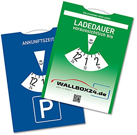 Wallbox24 Papp Parkscheibe Ladedauer einstellbar Zubehör Elektromobilität Parkuhr