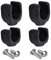 AUXPhome 4/PK (2 Big/Fit 1.18inch-1.7inch, 2 Small/Fit 0.78inch-1.1inch), Boat Ladder Stowing/Boat Hook Storage Clips, Ladder Paddle Holder Clips, Pole Light Clips, Black Rubber