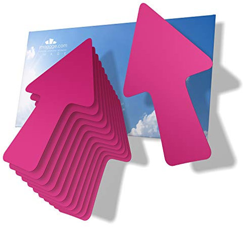imaggge.com 12 flèches - Fushia - Autocollants de signalisation et d'orientation - Intérieur et extérieur - Directions, Parcours fléché, indications