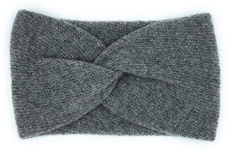 Bandeau pour cheveux, femme, 50% cachemire recyclé – Fabriqué en Italie (Gris)