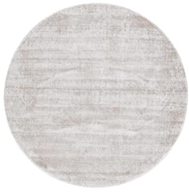 carpetfine Viskoseteppich Rund AVA Creme Ø 200 cm | Moderner Teppich für Wohn- und Schlafzimmer