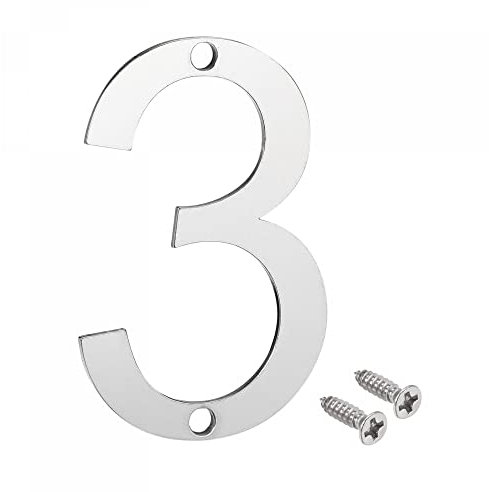 sourcing map 2 Inch 304 Stainless Steel House Number Polishing for Door Mailbox(Number 3)