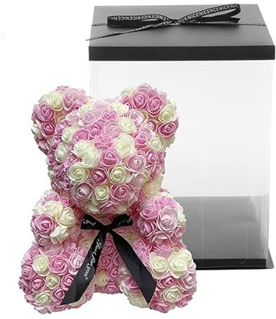 Zelda Bomboniere Teddy Bear 40 cm Blume Innamorati Party Rosa Creme