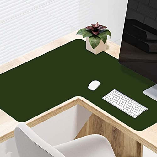 YUR Customize Schreibtischunterlage, Eck-Computer-Schreibtischmatte, L-förmige Schreib-/Gaming-Matte, PU-Leder, wasserdicht, Tischschutz, Schreibunterlage, 60 x 120 cm, Grün