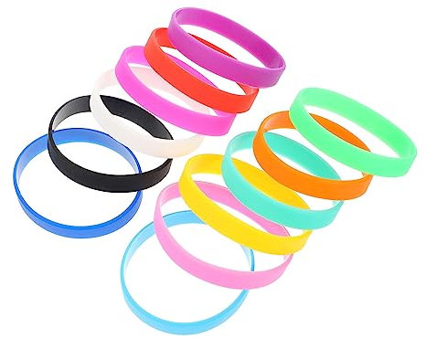 12 Stück Gummi-Armbänder, Silikon-Armbänder, einfarbige Silikon-Armbänder, farbige Gummi-Stretch-Armbänder, Silikon-Armbänder für Damen, Herren, Teenager, Geschenke (gemischte Farben)