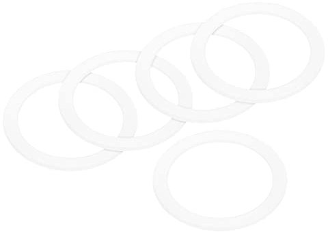 sourcing map Guarnizione di ricambio per caffettiera in silicone bianco, 42 x 55 x 2,2 mm, per caffettiera in alluminio da 2 tazze, confezione da 5