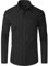 J.VER Black Shirts Men Long Sleeve Stretch Wrinkle Free Formal Dress Shirt Business Casual Work Wedding Button Down Shirts with Pocket M