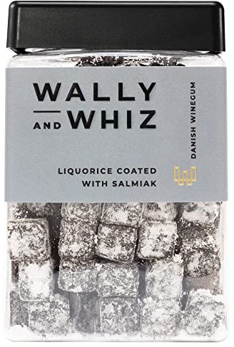 Wally and Whiz - Dänische Gourmet Weingummis - Lakritz und Salmiak Geschmack - Süßigkeiten Fruchtgummis - Tolles Geschenk - Vegane Glutenfrei und Allergenfrei - Natürliche Aromen und Farben 240g