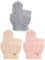 3 Paar Wandelbar Fingerlos Handschuhe Strick Handschuhe mit Klappe Warm Wolle Fäustling für Damen (Beige, Rosa, Grau)