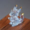 HDCRYSTALGIFTS 7,6 cm Kristalldrachen-Figur, Sammlerstücke, Kunst, Glas, Tier-Ornament, Dekoration für Büro, Tisch, Zuhause, Schlafzimmer